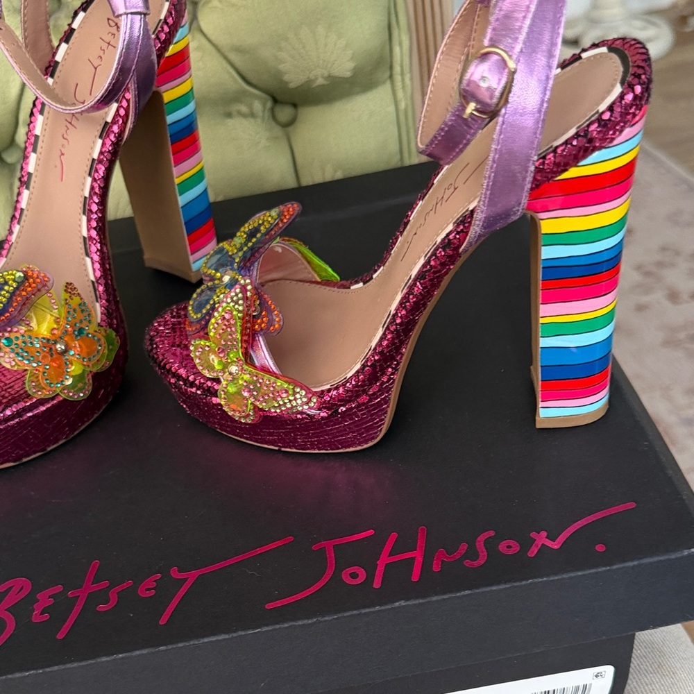 Betsey Johnson Multicolor Butterfly Embellished Heels - Picture 3 of 5